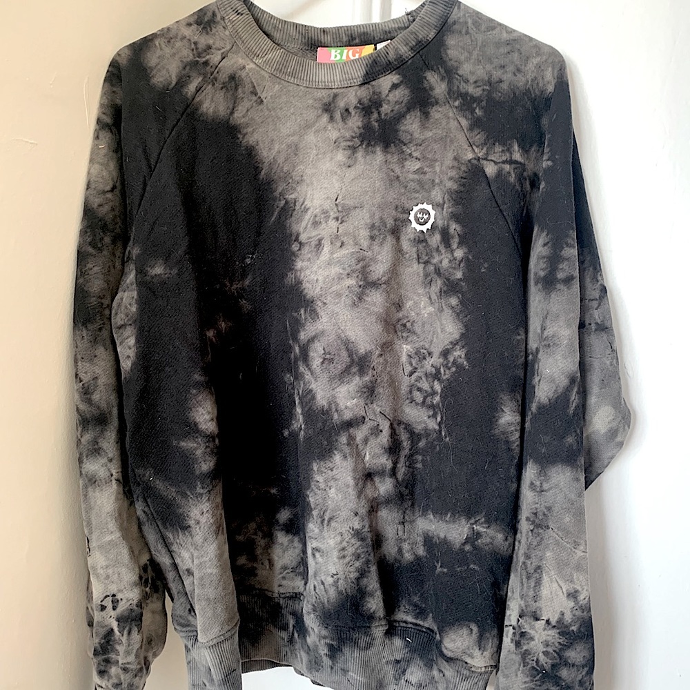 Big Bud Press Crew Sweatshirt - black tie dye